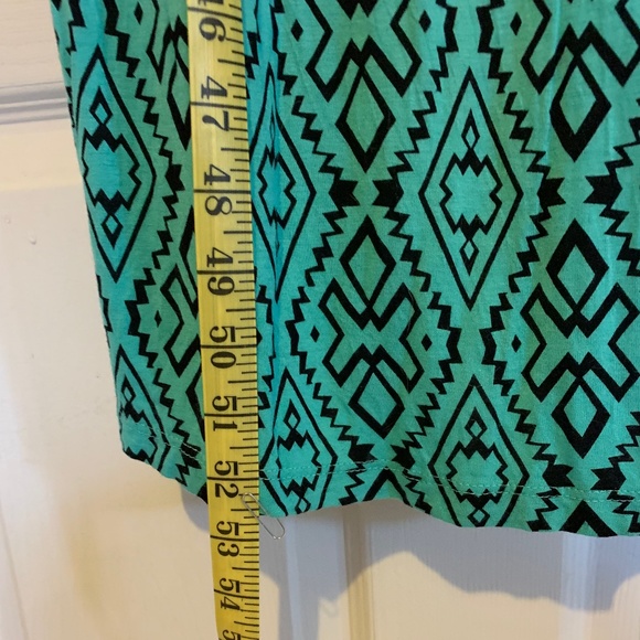 Iris Aqua & Black Aztec Print Strapless Maxi Dress - Picture 7 of 7